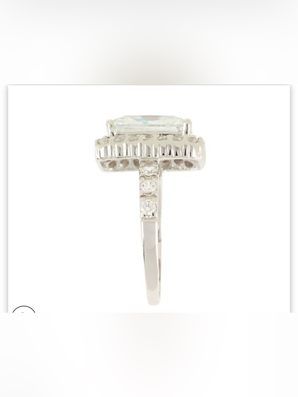 Diamonique Sterling 5.00 ct tw Emerald cut & Pave ring - Picture 11 of 11